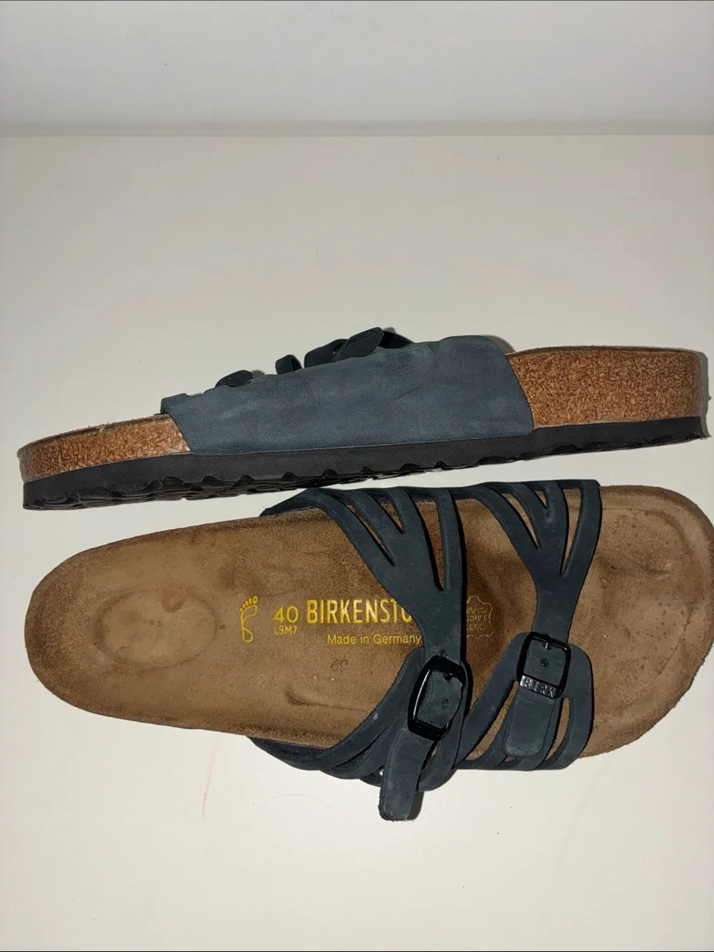 Birkenstock Granada Black Strappy Two-Buckle Sandals  40 L 9 M 7